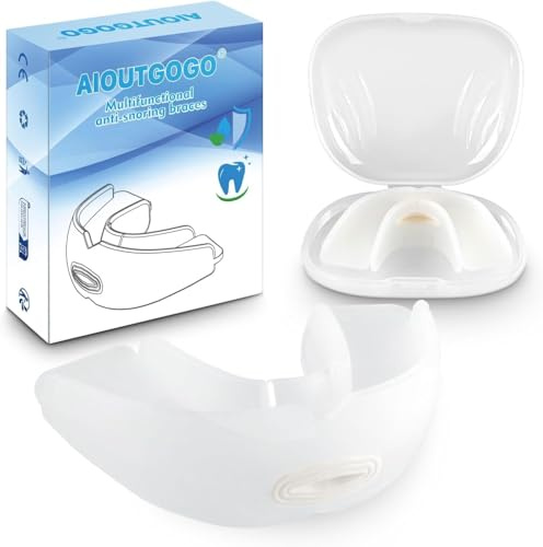 AIOUTGOGO Anti Ronflement Efficace Puissant - Prêt à l'emploi Dispositifs Anti-Ronflement,Confortable et doux Orthese Anti Ronflement - Apnée Du Sommeil, Réduire le ronflement - Unisexe - Blanc