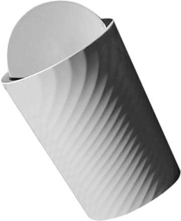 DIYEAH Cubo de Basura Abatible de Plástico Gris 12L con Tapa para Baño y Oficina Papelera Práctica para Interiores Adecuado para Sala de Estar y Dormitorio