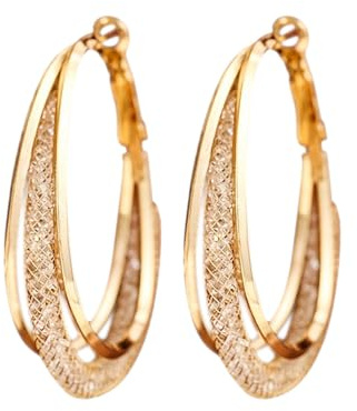 Pendientes de aro adelgazantes para mujer, aretes adelgazantes para drenaje linfático, aretes de aro para terapia magnética, hipoalergénicos, circonita cúbica, cartílago para mujeres sensibles, dorado