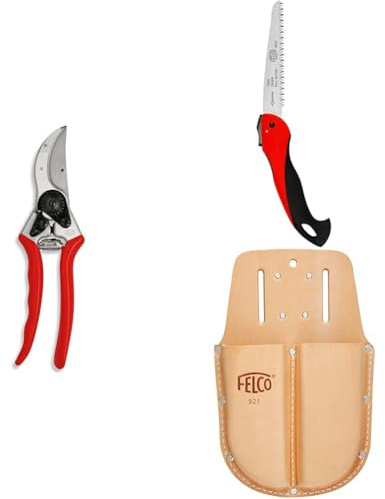 FELCO 2 Profi-Gartenschere Bypass 25 mm für Rechtshänder mit Klappsäge FELCO 600 für präzise Schneid- und Auslichtungsarbeiten im Garten