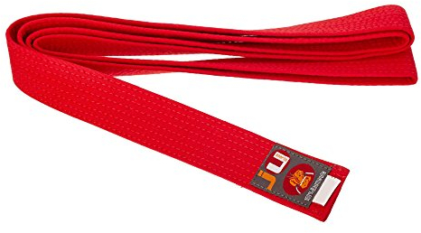Ju-Sports Budogürtel - rot, Baumwolle I Kampfsport Gürtel Für Budo-Sportarten, Judo, Karate, Kickboxen & mehr I Ca. 4 cm breiter Martial Arts Gürtel I 280 cm