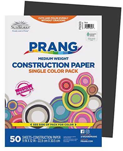 Pacon Sunworks Construction Paper Black 50 Sheets