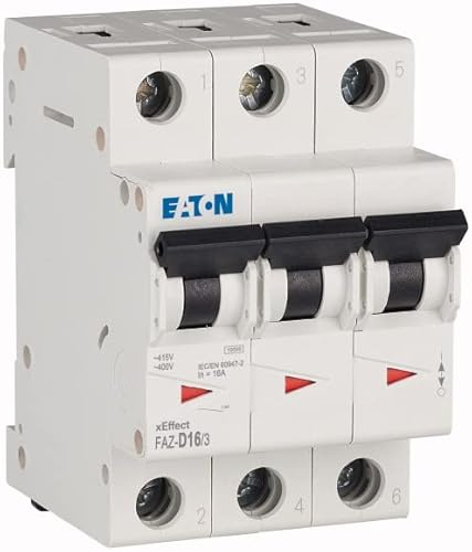 Eaton MCB Leitungsschutzschalter Typ D, 3-polig 16A 240 → 415V, Abschaltvermögen 10 kA xEffect
