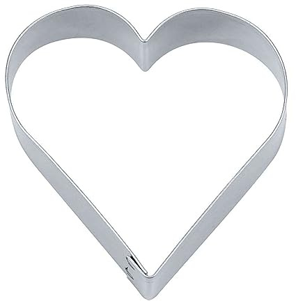 Städer utkakform hjärta, vitplåt, silver, 18 x 18 x 3 cm