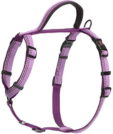 HALTI Walking hundsele – med mjukt neopren-fodrat handtag, 5 justerbara remmar och 3M reflektortyg. Lämplig för stora hundar (storlek L, lila)