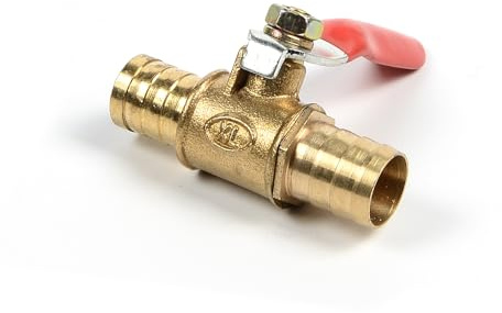 Brass Ball Valve 12mm Shut Off Valve Barbed Hose Pipe Joiner Faucet Connector Adapter for Water Gas Oil (Pack of 1)
