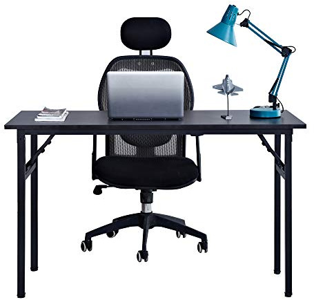 sogesfurniture Schreibtisch Klapptisch 100x60cm / 120x60cm Computertisch Bürotisch Konferenztisch, AC5B-100&120-SF (Schwarz, 120 x 60 x 75cm)