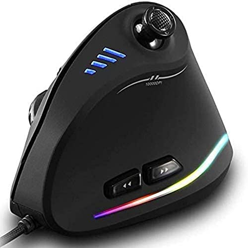 Zeerkeer Vertical and Ergonomic Mouse with Joystick - 10000DPI - 11 Programmable Buttons - Thumb, Hand, Wrist and Armrest - Prevention against Mouse and Epicondylitis Syndrome - UBS Wired