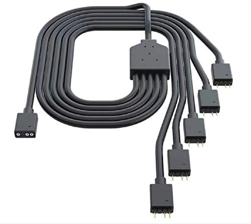 Cooler Master Câble répartiteur 1 à 5 RGB adressable universel 3 broches ARGB Sync sur bandes LED et ventilateurs pour boîtiers d'ordinateur, refroidisseurs CPU et radiateurs ventilateurs
