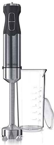 Arendo - Stabmixer 1000 Watt - Vierflügeliges Messer - Pürierstab - stufenlose Regelung - Turbotaste - abnehmbarer Mixfuß - Edelstahl Cool Grey