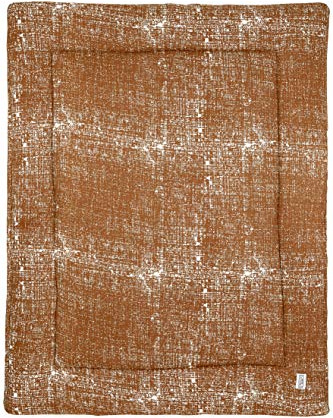MEYCO Baby Fine Lines Laufgittereinlage (weiches und sicheres Material, Außenseite aus 100% Baumwolle, waschbar, weich und sanft, trocknergeeignet, Größe: 77 x 97 cm), Camel