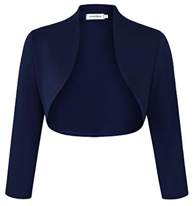Clearlove - Bolero elegante, cardigan da donna a maniche corte, manica a 3/4, confezione riutilizzabile, XL
