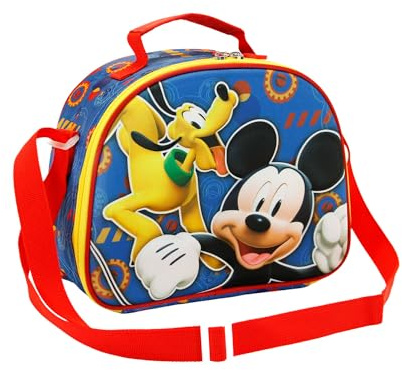 Mickey Mouse Happy Friends-Bolsa Portamerienda 3D, Azul