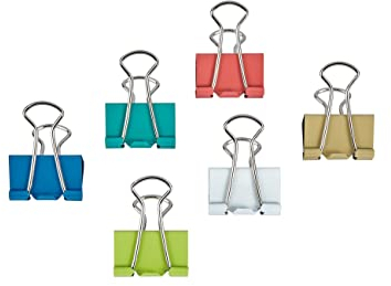 MAUL original mauly Klemmer (12 Stück) 25 mm | Befestigung mit 9 mm zum Klemmen von bis zu 90 Blatt Papier | vielseitig einsetzbar im Büro, als Küchen Gadgets und im Haushalt | Bunt