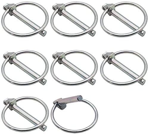 SKIR'CO (8 pezzi) Spine a scatto in acciaio zincato 4,5 mm, DIN 11023, spine a scatto con bloccaggio, perno in metallo con anello