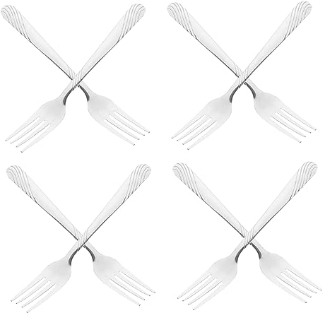 BESTonZON 8piezas Tenedores De Acero Inoxidable Alimenticio Con Mango Diseño Creativo y Resistente Para Barbacoa Frutas y Uso Restaurante Aptos Para Fiestas y Camping
