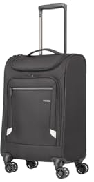 Travelite Bordtrolley Handgepäck Koffer mit Toploader Funktion, 4 Rollen, Cabin, Weichgepäck Trolley klein mit Kantenschutz, 55cm, 31 Liter