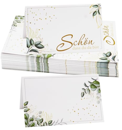 50 Stück Tischkarten Hochzeit, Tischkarten Geburtstag, Kommunion Platzkarten, Namenskarten Blanko Tischdeko, Platzkarten Tischkarten für Hochzeit Geburtstag Konfirmation Kommunion Taufe Feier(B)