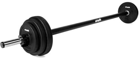 VirtuFit Aerobic Pump Set 20 kg – Verstellbare Langhantel mit Gewichten – Body Pump Set für Krafttraining, Fitnesskurse und Home Gym – Vinyl- oder Gummibeschichtete Hantelscheiben