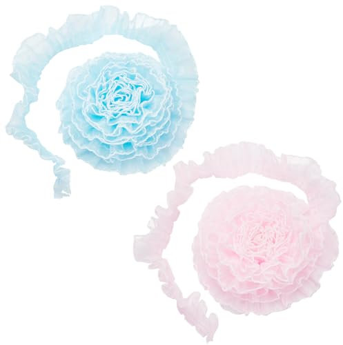 PH PandaHall 6 Yards Nähen Spitzenbesatzstoffe Rüschen Plissiert Chiffonbesatz Retro Organza Tüll Stoffband Für Selbstgemachte Kleiderkragen Kopfbedeckungen Basteldekoration