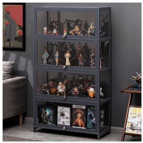 Glasvitrine Vitrine für Sammlerstücke, Holzvitrine, Acryl-Vitrine, Acryl-Sammlungsvitrine, multifunktionale staubdichte Acryl-Vitrine, durchsichtige Vitrine für Wohnzimmer und Büro mehrere Größen