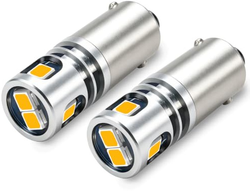 PHINLION BA9S 1889 LED Light Bulb Amber Yellow Super Bright 53 57 1895 3893 12929 T4W H5W H10W 12V Non Polarity LED Bulbs for Car Interior Map Reading Courtesy Side Marker Dash Instrument Panel Light