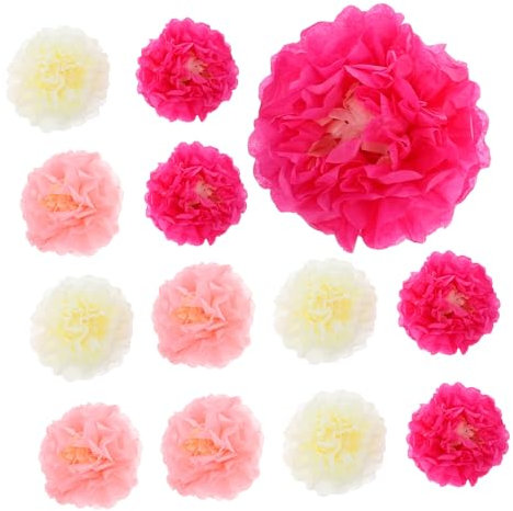 Amosfun Papierblumen- 15 2 cm Verzierungen Einfache Montage Festliche Dekorationen