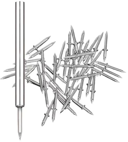 Skirting Board Nails - 50/100 Seamless Nail | Traceless Skirting Nails | Invisible Safety Screws | Non-Marking Nail | Double Head Sheep Horn Nails for Baseboard | TV Backdrop | Wood Veneer Furnitu