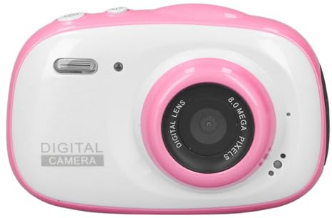 VBESTLIFE 8-MP-Kinderkamera, 6-facher Digitalzoom, IPS-HD-Display, Wasserdicht, 1000-mAh-Akku, Digitale HD-Videokameras für mit MP3, MP4, Taschenlampe Zum Schwimmen, Tauchen