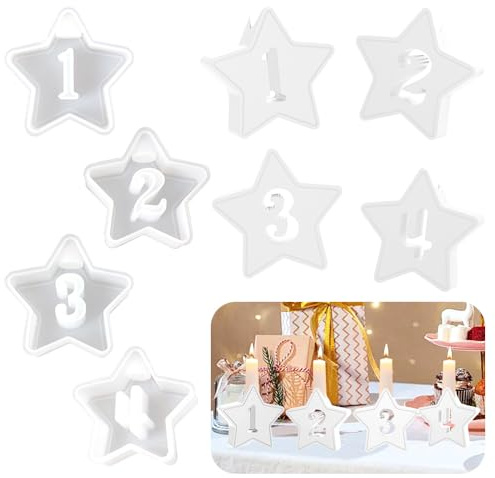Silicone Mould Numbers Advent, Silicone Mould Advent Numbers 3D, Advent Numbers Casting Mould, Silicone Mould Numbers 1-4 Advent, Candle Holder Silicone Mould, Decoration Dining Table Centrepiece
