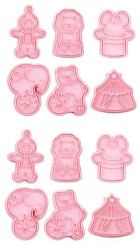Cabilock 2 Juegos Molde De Galleta Cortadores De Galletas Formas Cortador De as Cortador De as De Circo Cortadores De as De Navidad Mini Cortadores De as 6 piezas * 2