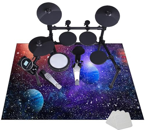 Alfombras Acusticas Alfombra para Bateria Electronica 120 x 80 cm Alfombrillas Insonorizada Antideslizantes para Baterías electrónicas Caja Bombo Baterías acústico Tambor Instrumentos Musicales