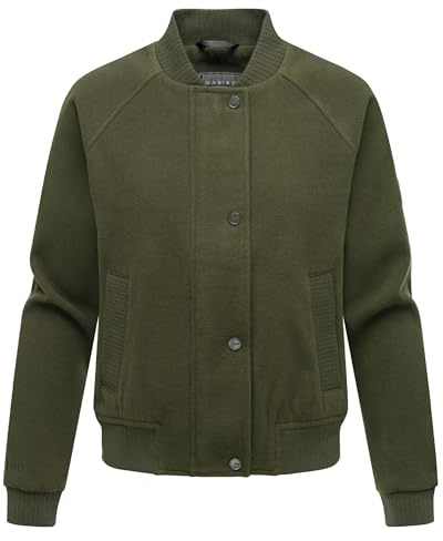 MARIKOO Damen Blousonjacke leichte Übergangsjacke in Woll-/Fleece-Optik Zunaa 16 XS-XXL