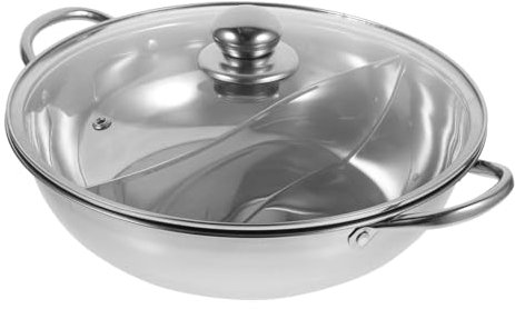 LAPYAPPE Marmite Divisée Marmite à Double Saveur Cuiseur à Bouillon Compatible Induction Et Gaz Facile à Nettoyer Et Utiliser