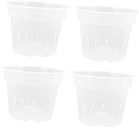 Mipcase 4 Pièces Coupelle de Plantation Dure Phalaenopsis Usine planteur Jardiniere Plastique Pot de Fleur Plastique Tasse de pépinière de Plantes Petits Pots d'orchidées Réutilisable