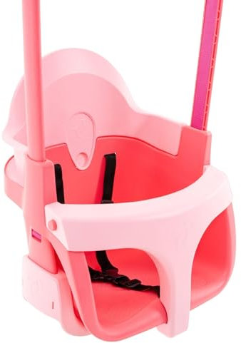 TP Toys Quadpod 4-in-1 Growable Pink, Outdoor Baby Seat with Adjustable Ropes and Safety Strap, Toddler Swing for Gardens and Playgrounds, Kids 6 Months-8 Years One Size