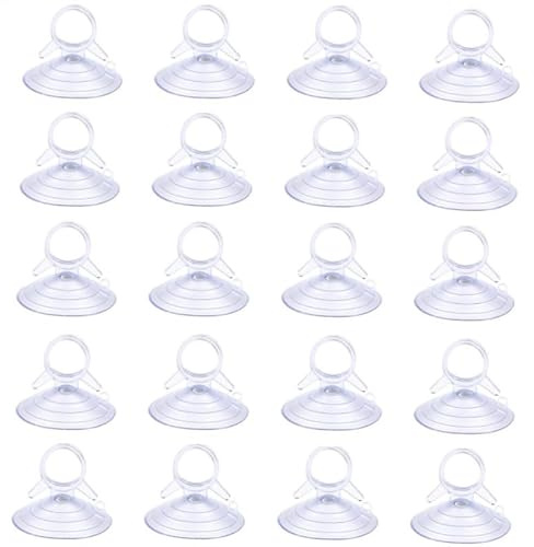 20 Pièces Ventouse Pare-Soleil Voiture, Pare-Brise Avants Ventouses, Ventouse Table en Verre, Vitre Voiture Petites pour Surfaces Lisses Verre Carrelage Murale, PVC, 4.5cm
