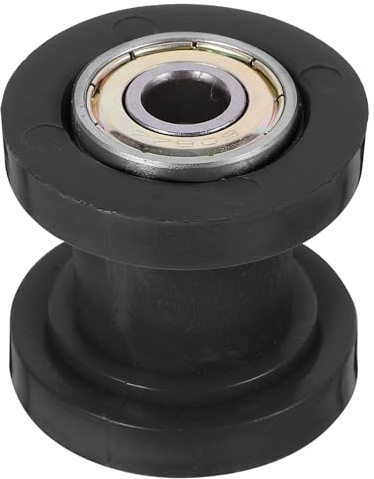 AMUSLESUR Tensor de Cadena de Motocicleta de 8mm Negro, Rodillo Tensor de Polea Antideslizante de Acero para Cadena, Accesorio para Motos Todoterreno y Enduro