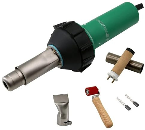 Plástico Soldadura Máquina Pistola de soldar plástico 1600W, soplador aire caliente, soldador antorcha calor para láminas PP/PE/PVC, tuberías, tanques, pisos, membranas(Kits 4)