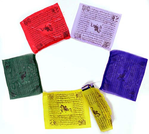 BUDDHAFIGUREN/Billy Held Buddista Preghiera Bandiere 4,5 m di Lunghezza 25 Fogli Ogni Bandiera è Buddha, 19 x 15 cm