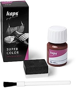 Kaps Super Color, Dye for Natural, Faux Leather and Fabric, Paint for Shoes, Boots and Bags with Sponge and Brush (156 - Morello Cherry)