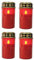 Fachhandel Plus 4er Set Grablichter rot, LED Kerze, Grabkerze, Flackereffekt, inkl. Batterien