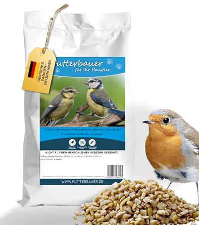 Futterbauer Erdnüsse gehackt 10 kg für Wildvögel & Eichhörnchen, Hochwertiges Vogelfutter mit Vitaminen & Fettsäuren, Ambrosia kontrolliert, weiß & blanchiert