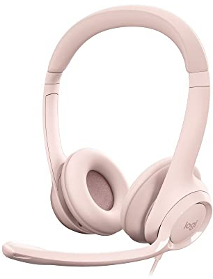 Logitech H390 Casque Filaire pour PC/Ordinateur Portable, Casque Stéréo avec Microphone Antibruit, USB-A, Commandes En Ligne, Compatible avec Chromebook - Rose