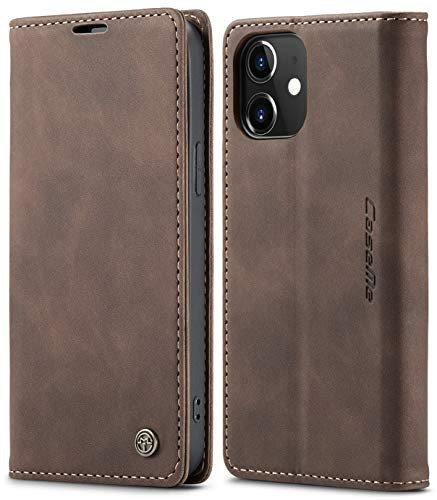 SINIANL Leather Case Compatible with iPhone 12 Pro Max Case Wallet, Leather Wallet Case Book Folding Flip Case with Credit Card Holder Magnetic Closure for iPhone 12 Pro Max 6.7 inch 2020 Coffee