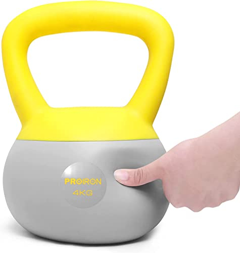 PROIRON Weich Kettlebell, Kugelhantel | 4kg | Starter-Sets | Freundlich für Benutzer und Boden, Ideal für Beginner Hause Kettlebell Training Gemacht