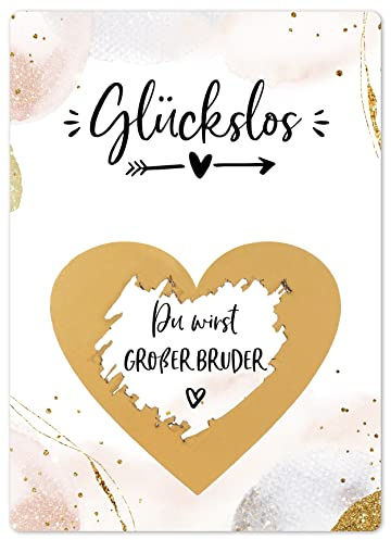JoliCoon skrapkort golden glamour – du blir storebror – förmedla graviditet med skraplösa