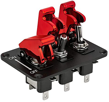 Hsthe Sea Interruttore a levetta Dc 12 v filo metallico disegno piastra frontale Auto Toggle Switch con indicatore LED Per Racing Sport Auto Competitive