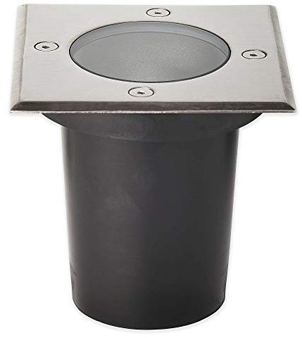 LED Bodeneinbaustrahler 9 Watt neutralweiß IP67 Edelstahl eckig trittfest - GU10 230V für Garten Terrasse im Außenbereich - 110x110mm Gartenstrahler Bodenstrahler Wegbeleuchtung