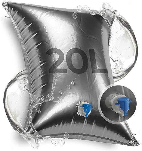 Wassersack 20L x 1 Stk., Wasserbehälter faltbar, Wasserbeutel BPA-frei kein Bisphenol A, Waterbag für Camping, Wasserspeicher für Notversorgung, Wassersäcke, Water Bag, Wasser Behälter reißfest